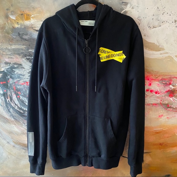 Off-White Zipped Fire Tape Hoodie - Picture 7 of 16